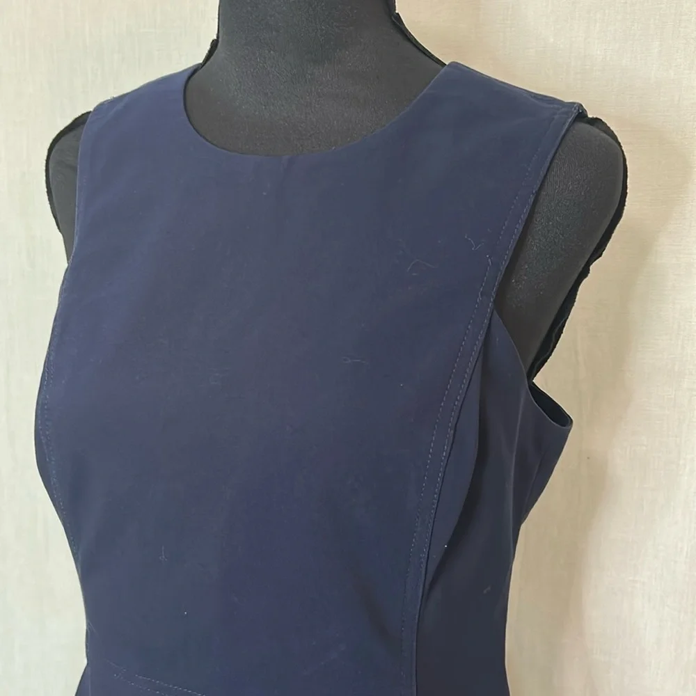 Calvin Klein A-Line Dress - Navy | Size 4 | Sleek & Structured - Picture 2 of 5